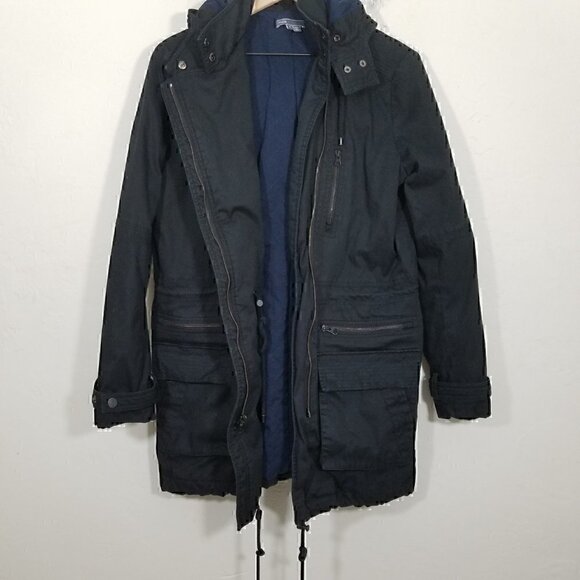 Vince Zip Up Hooded Jacket Black Size S - Picture 4 of 7